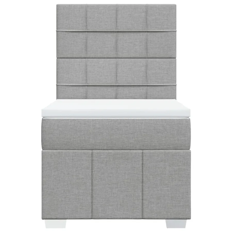 Sommier à lattes de lit et matelas Gris clair 90x190 cm Tissu - 6