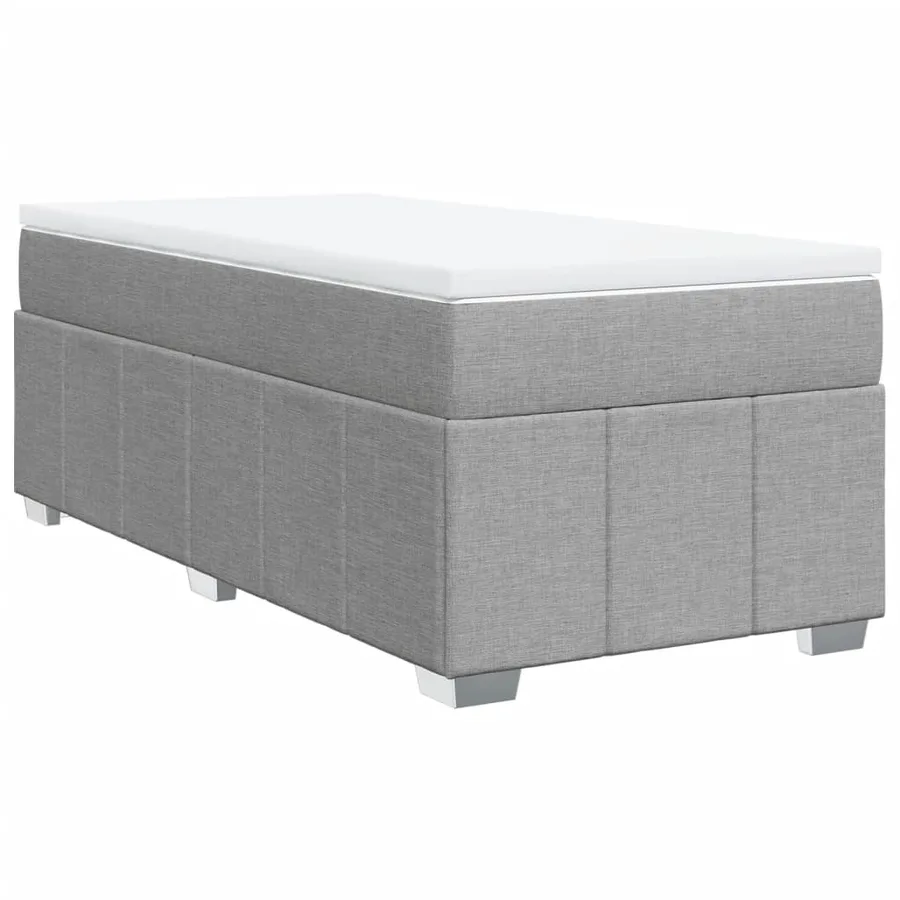 Sommier à lattes de lit et matelas Gris clair 90x190 cm Tissu - 2