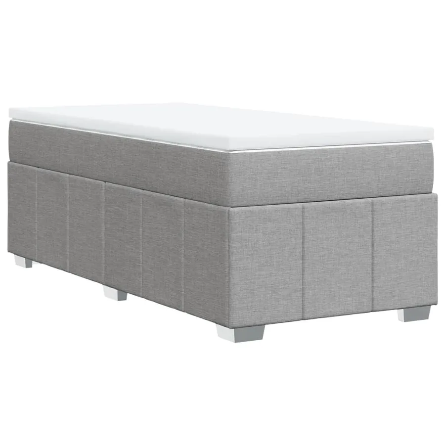 Sommier à lattes de lit et matelas Gris clair 90x190 cm Tissu - 9