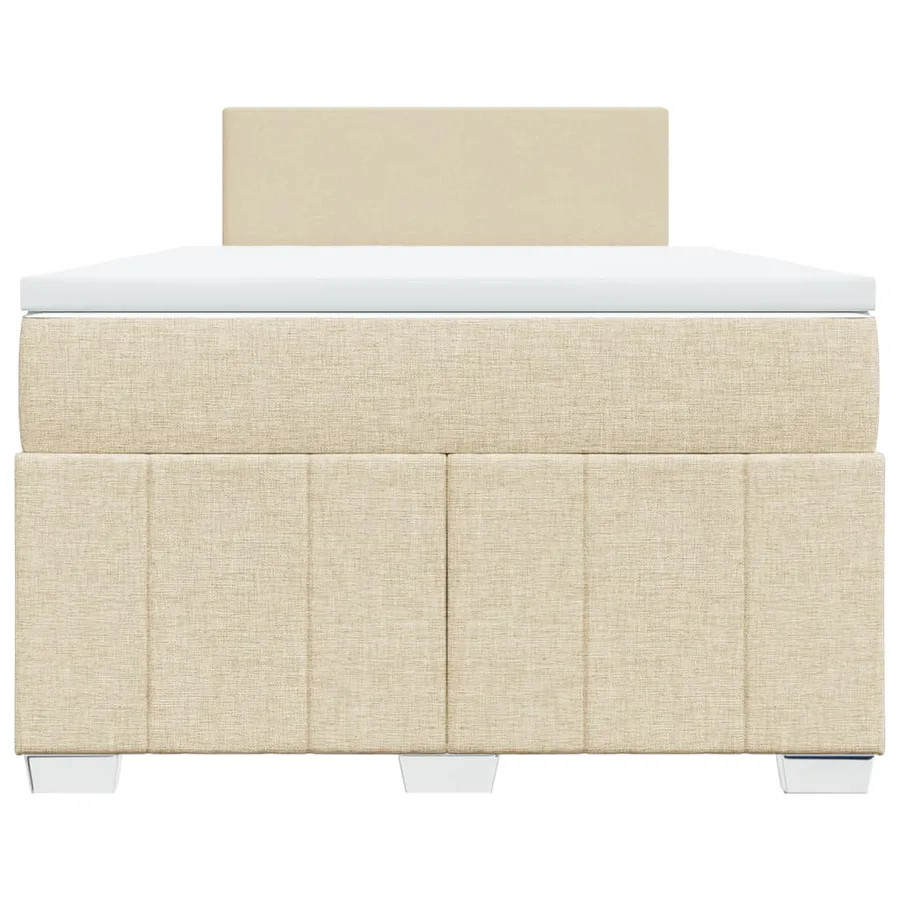 Sommier à lattes de lit avec matelas crème 120x190 cm tissu - 4