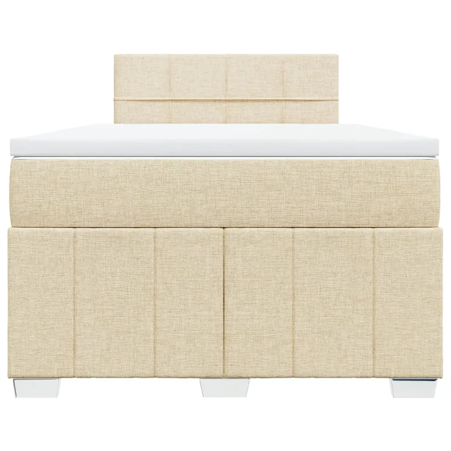 Sommier à lattes de lit avec matelas crème 120x190 cm tissu - 6
