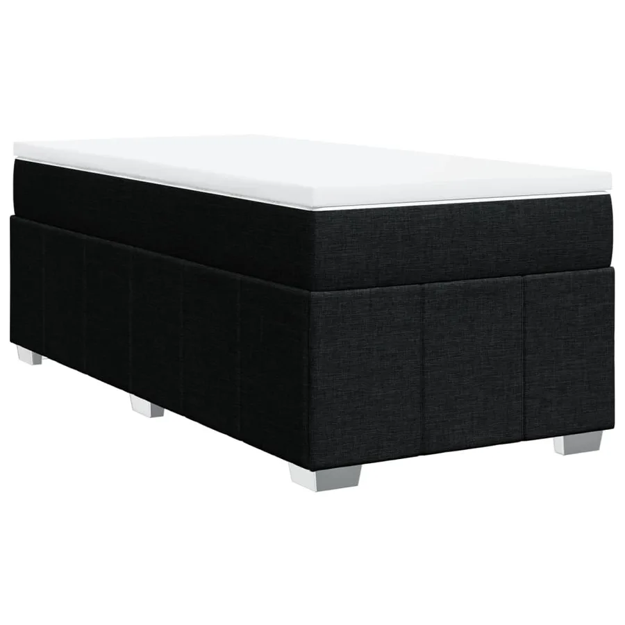 Sommier à lattes de lit avec matelas Noir 90x190 cm Tissu - 2