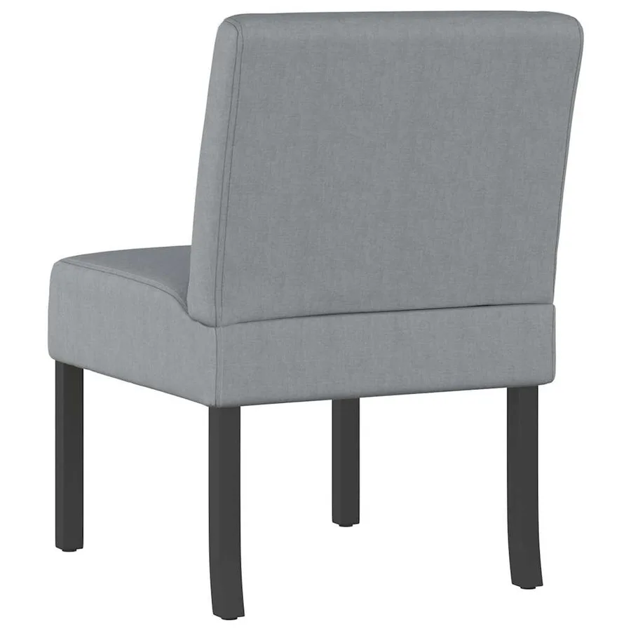 Fauteuil sans accoudoirs gris clair tissu - 5
