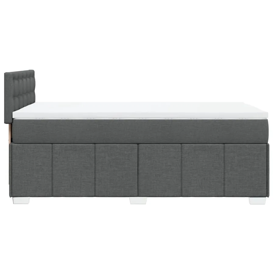 Sommier à lattes de lit et matelas Gris foncé 90x190 cm Tissu - 5