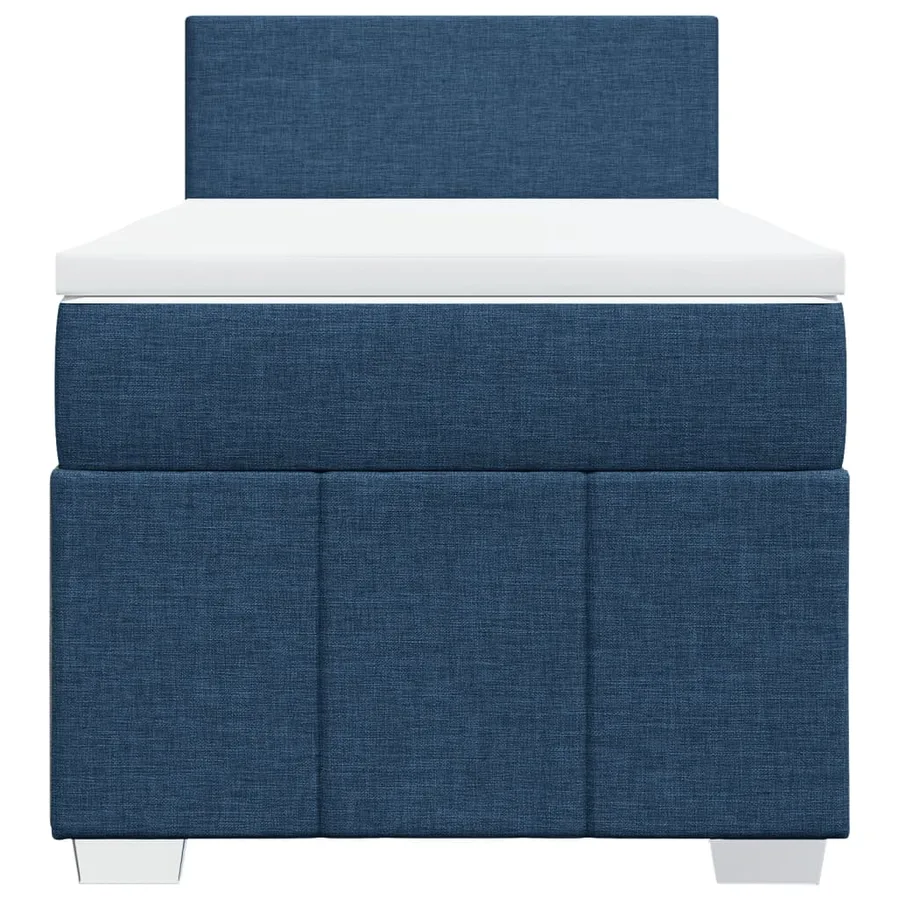 Sommier à lattes de lit avec matelas Bleu 90x200 cm Tissu - 4