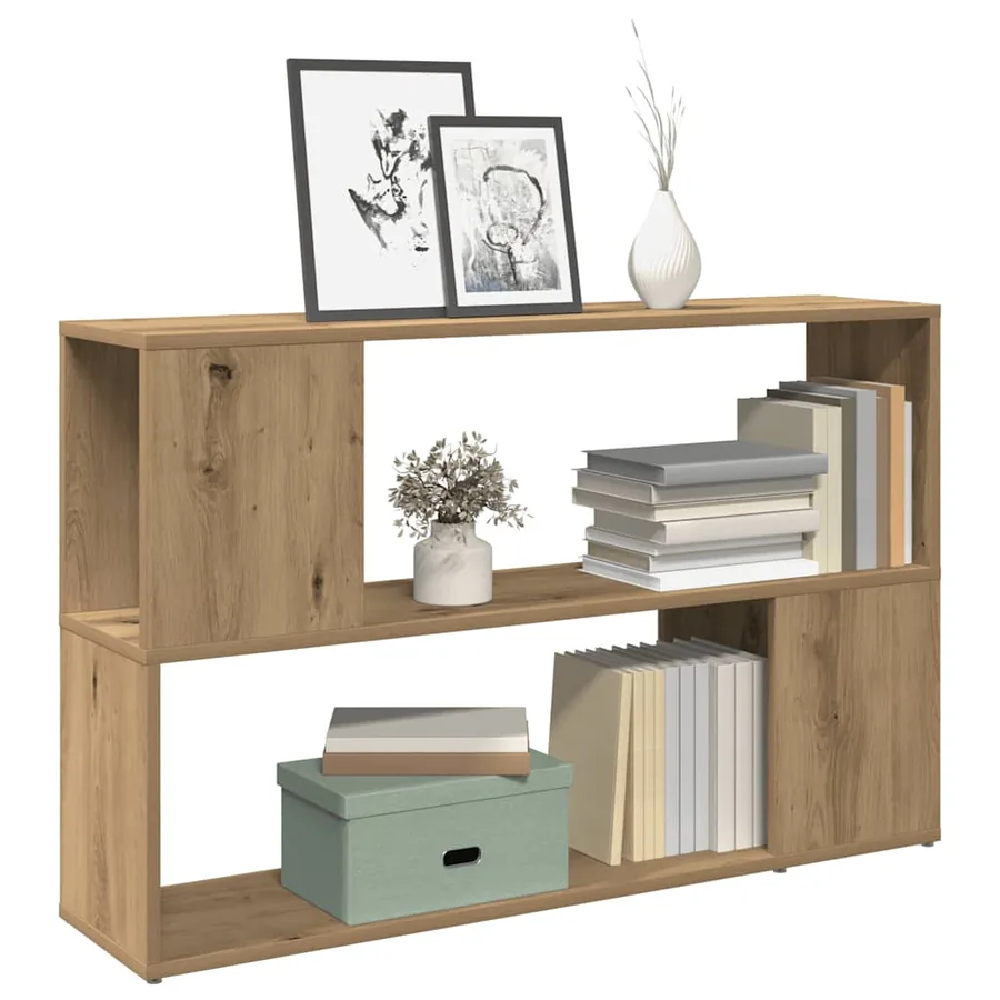 Bibliothèque chêne artisanal 100x24x63 cm bois d'ingénierie