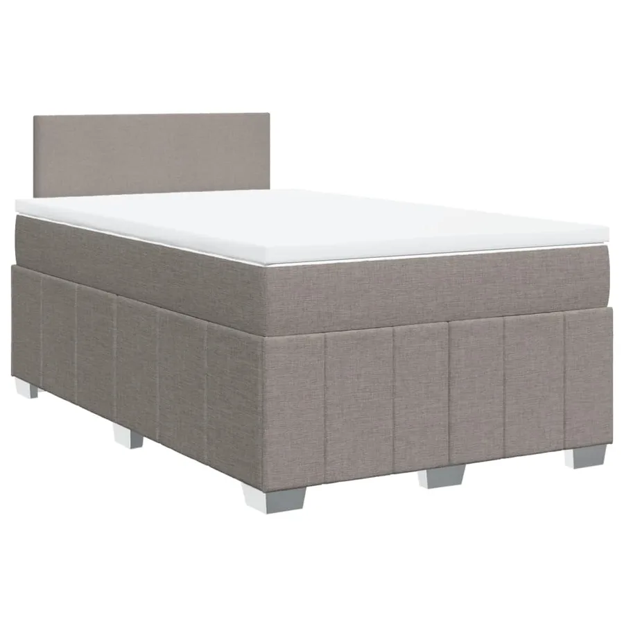 Sommier à lattes de lit avec matelas taupe 120x190 cm tissu - 3