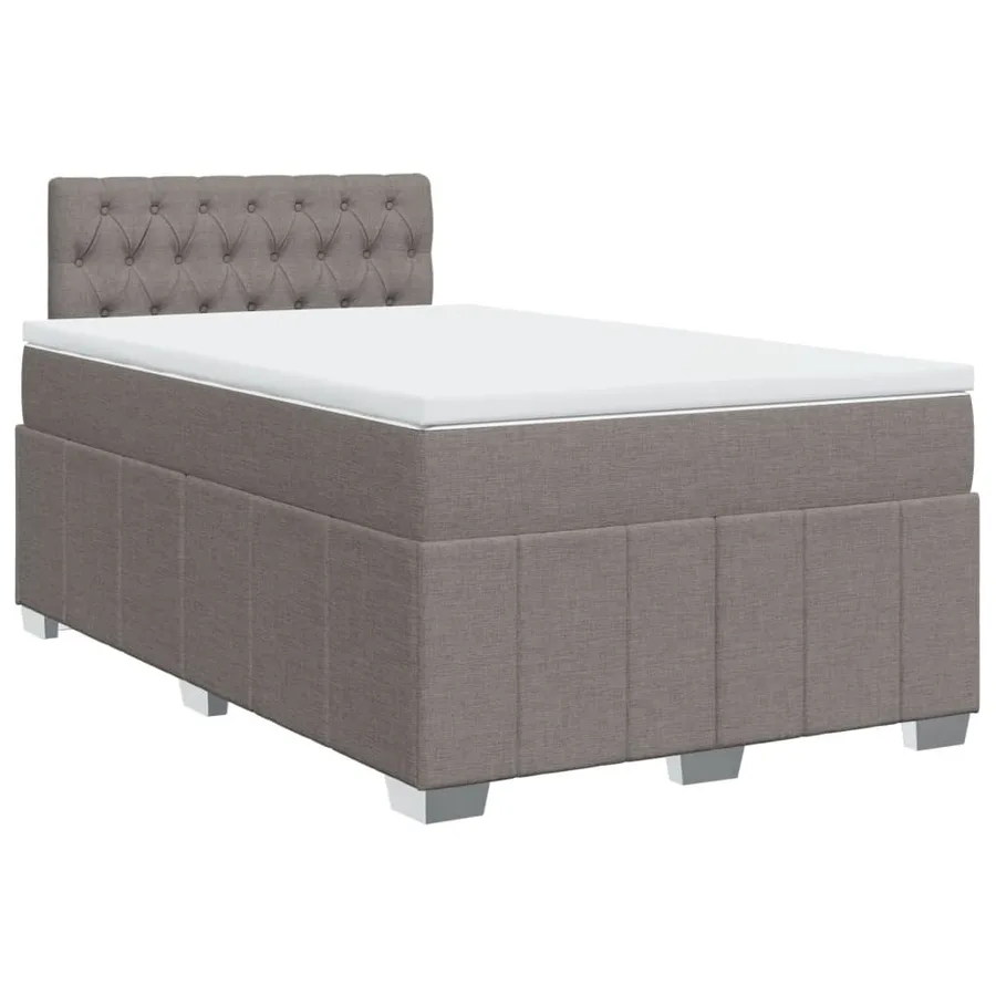 Sommier à lattes de lit avec matelas taupe 120x190 cm tissu - 2