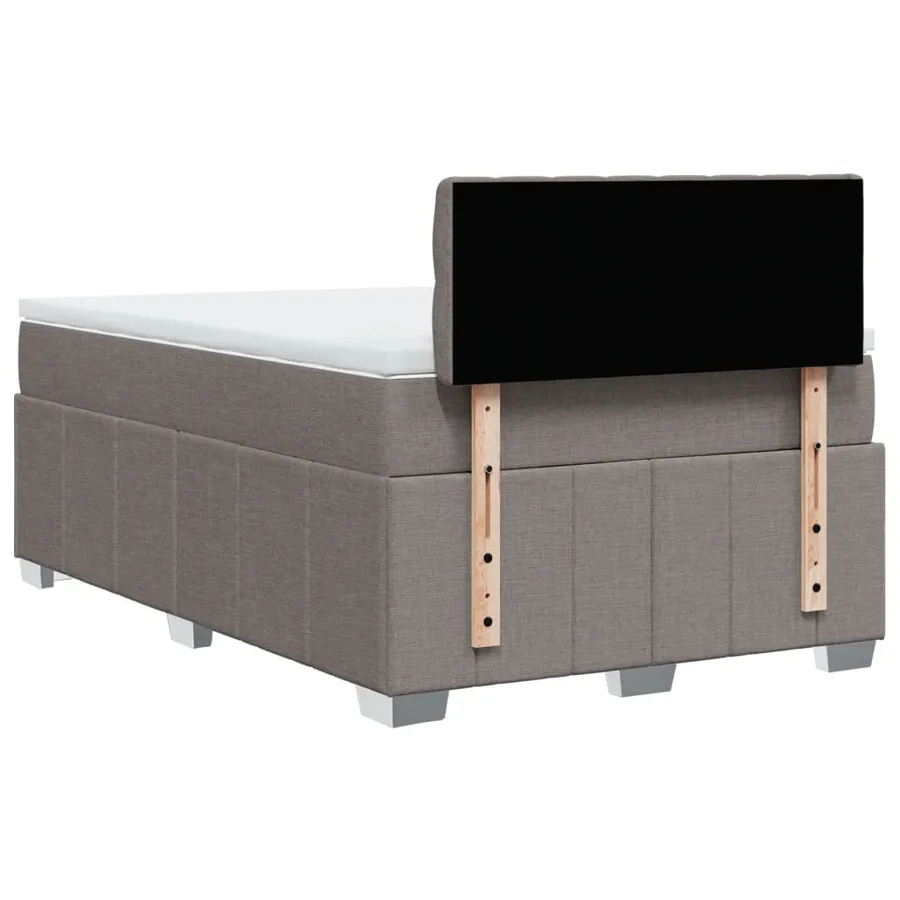 Sommier à lattes de lit avec matelas taupe 120x190 cm tissu - 6