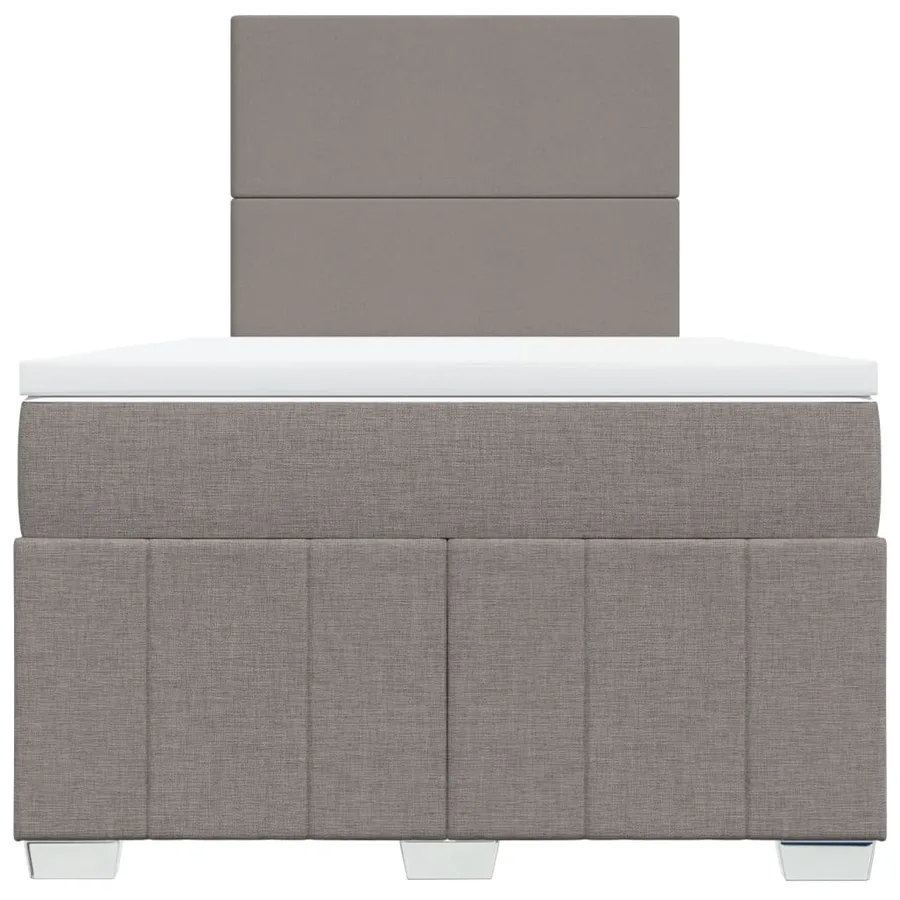 Sommier à lattes de lit avec matelas taupe 120x190 cm tissu - 4