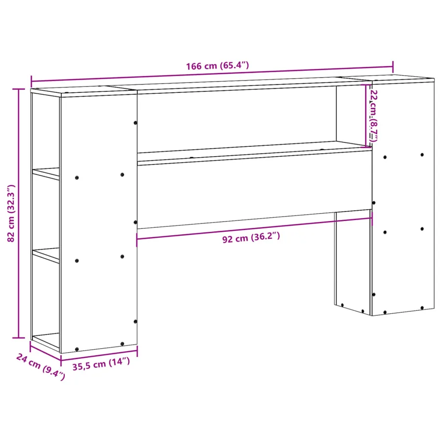 Tête de lit avec rangement 160 cm bois massif de pin - 10