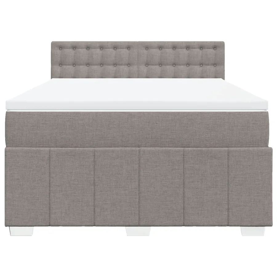 Sommier à lattes de lit avec matelas Taupe 160x200 cm Tissu - 4