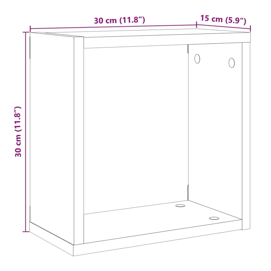 Étagères cube murales 4 pcs chêne artisanal bois d'ingénierie - 10