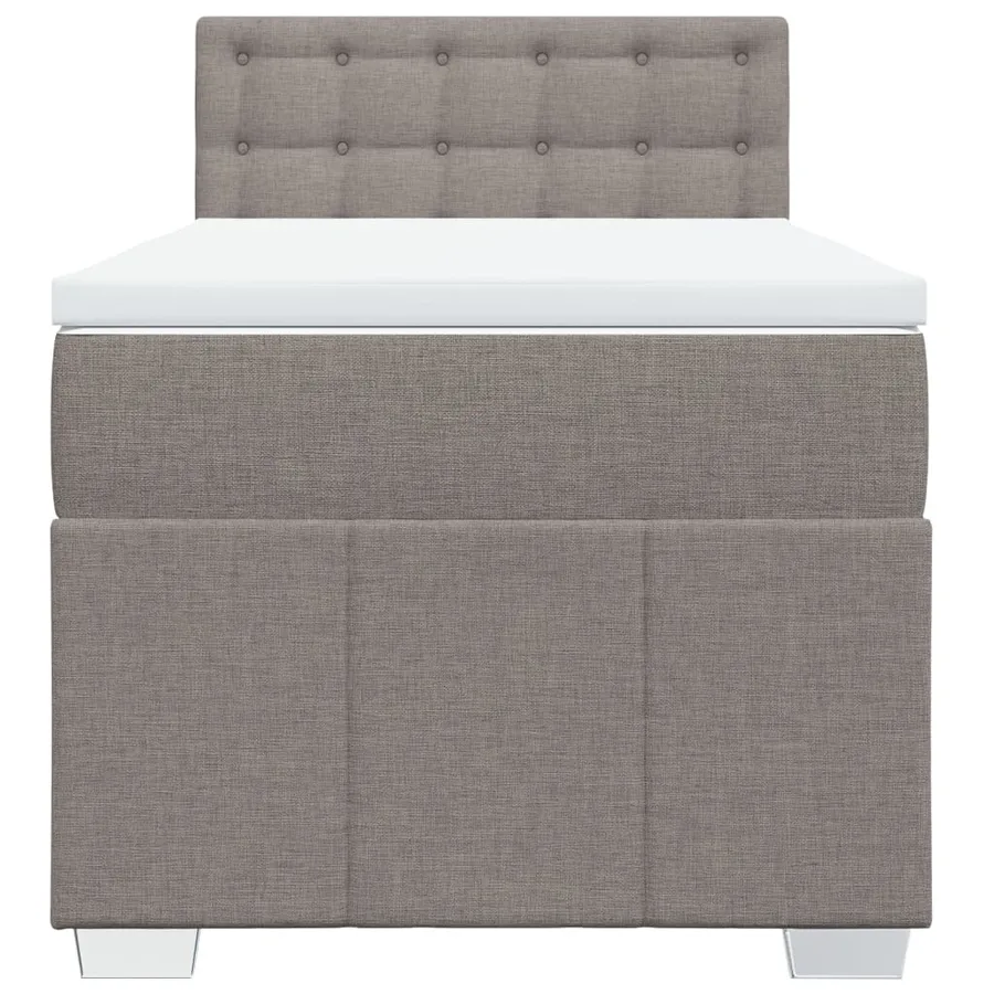 Sommier à lattes de lit avec matelas Taupe 90x190 cm Tissu - 6