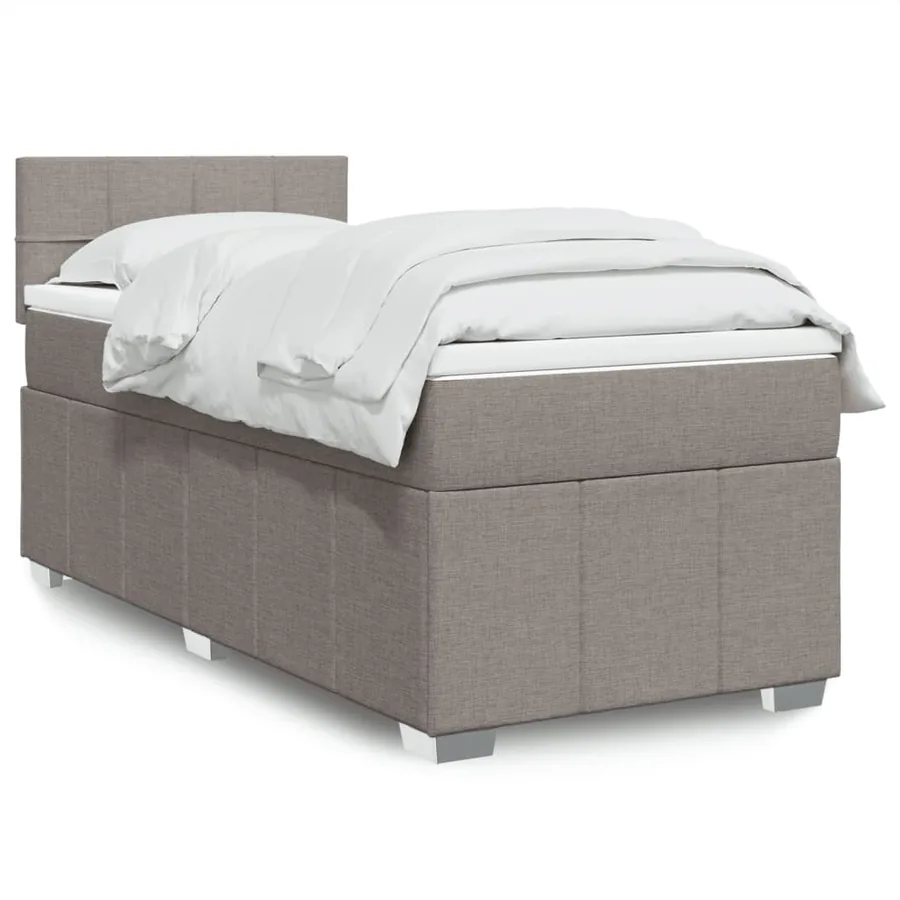 Sommier à lattes de lit avec matelas Taupe 90x190 cm Tissu