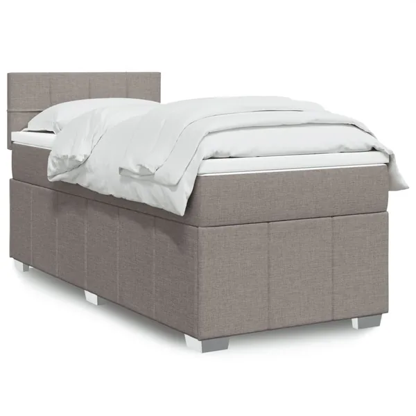 Sommier à lattes de lit avec matelas Taupe 90x190 cm Tissu
