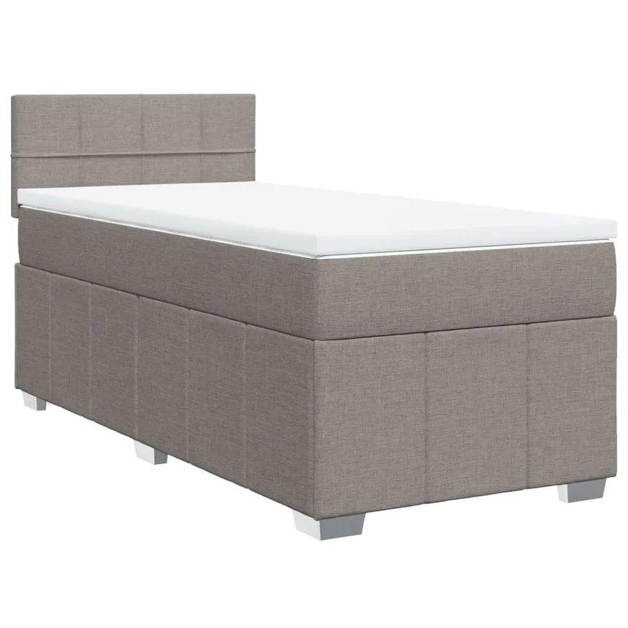 Sommier à lattes de lit avec matelas Taupe 90x190 cm Tissu - 2