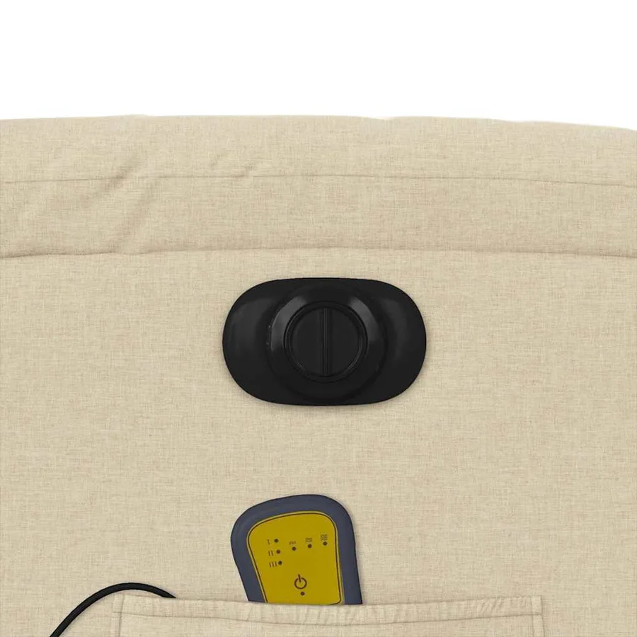 Fauteuil inclinable de massage électrique Crème Tissu - 13