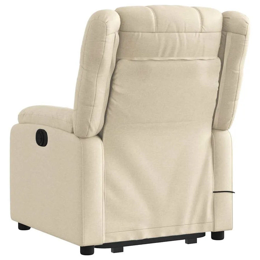 Fauteuil inclinable de massage électrique Crème Tissu - 5
