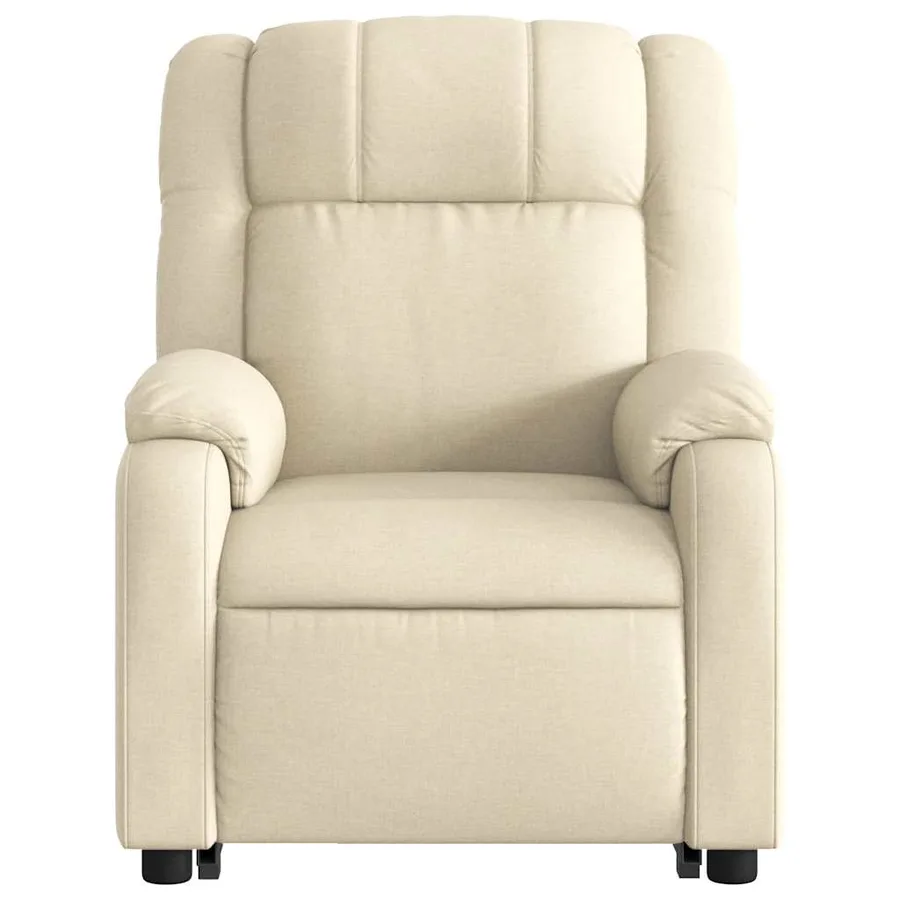 Fauteuil inclinable de massage électrique Crème Tissu - 9