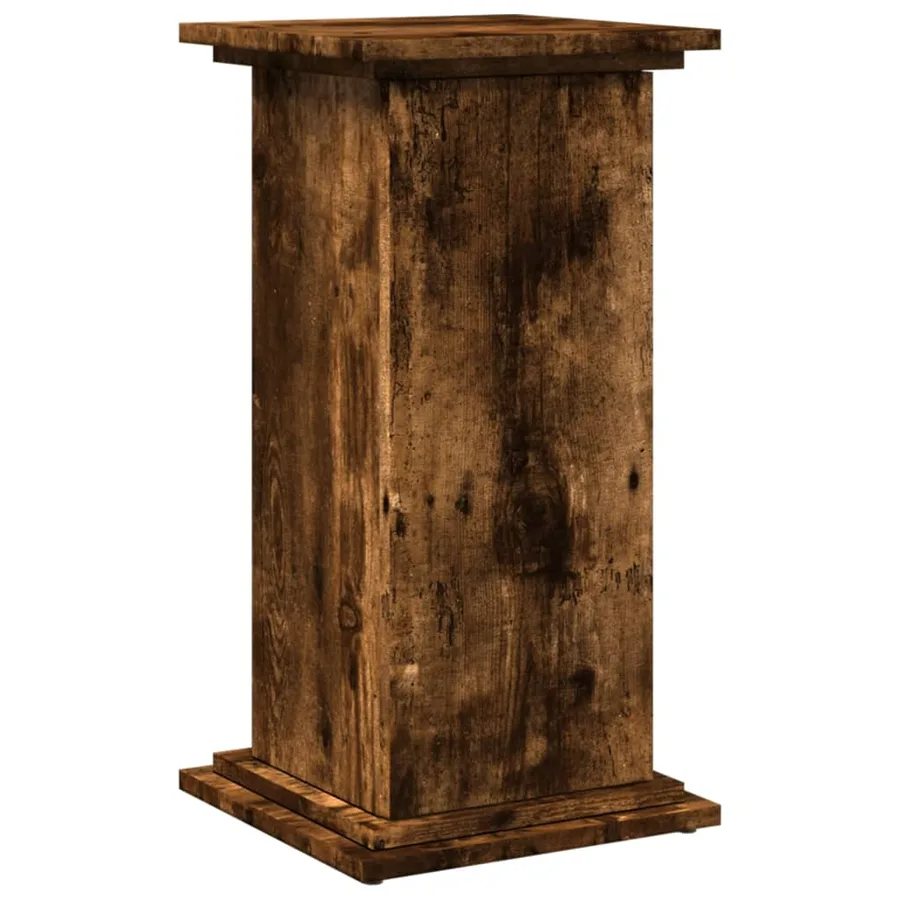 Piédestal avec rangement chêne fumé 31x30x60 cm bois ingénierie - 2