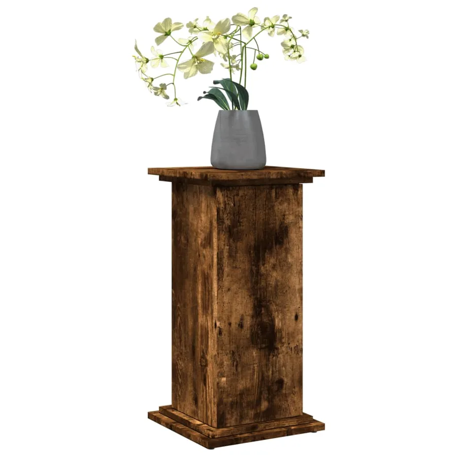 Piédestal avec rangement chêne fumé 31x30x60 cm bois ingénierie - 3