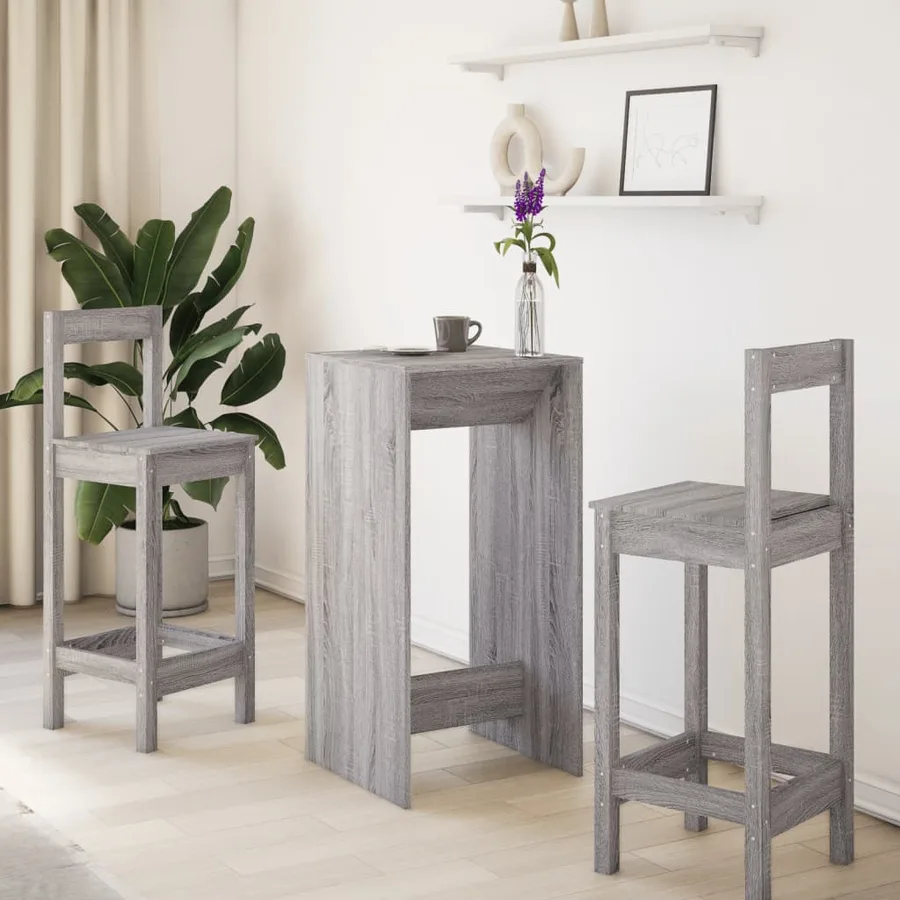 Table de bar sonoma gris 51x50x103,5 cm bois d'ingénierie - 3
