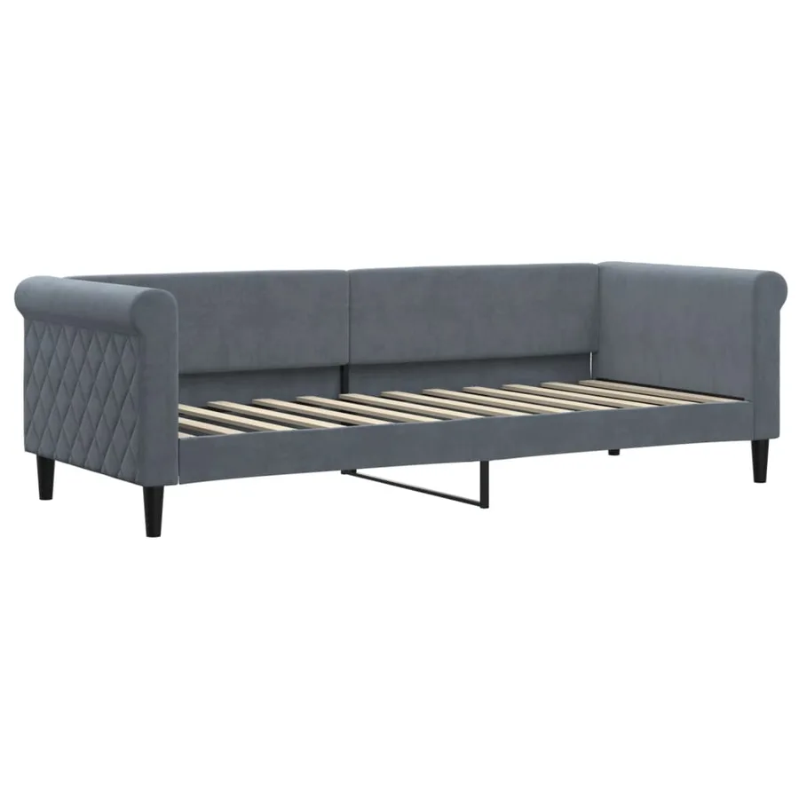 Lit de repos gris foncé 80x200 cm velours - 2
