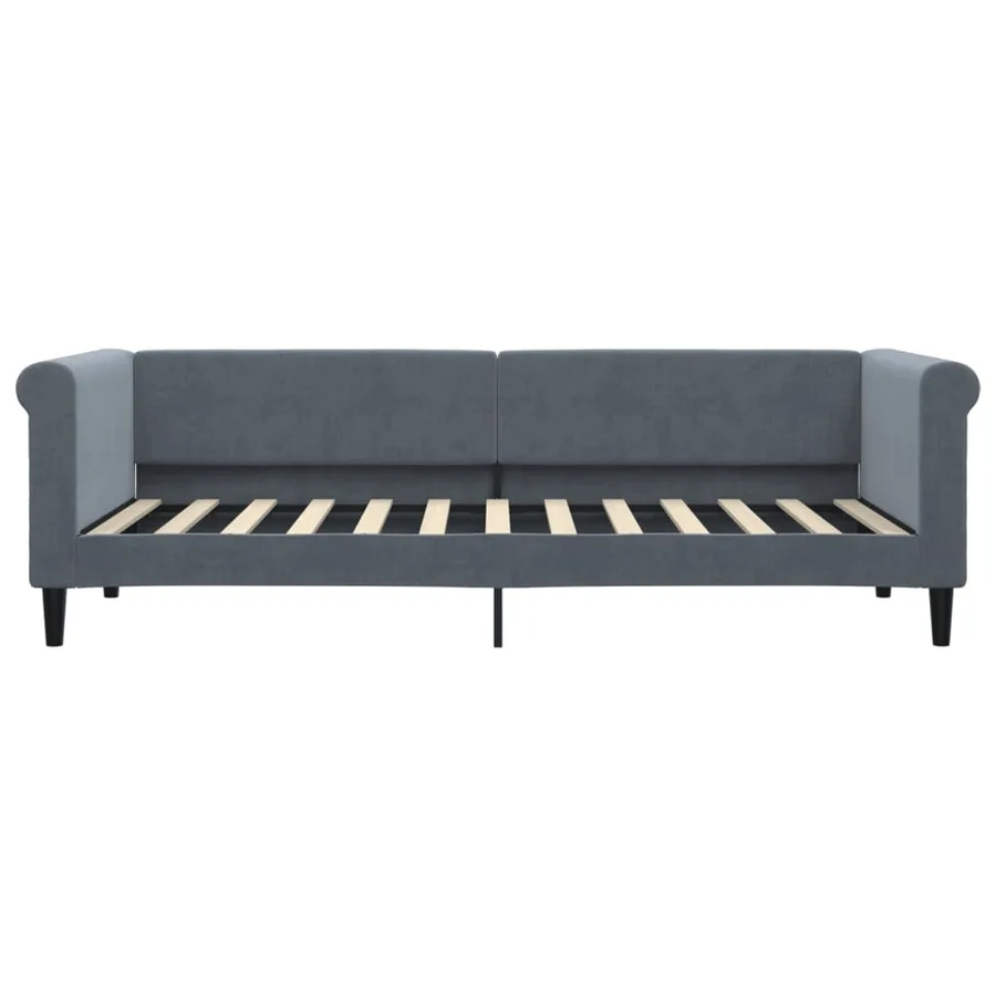 Lit de repos gris foncé 80x200 cm velours - 3