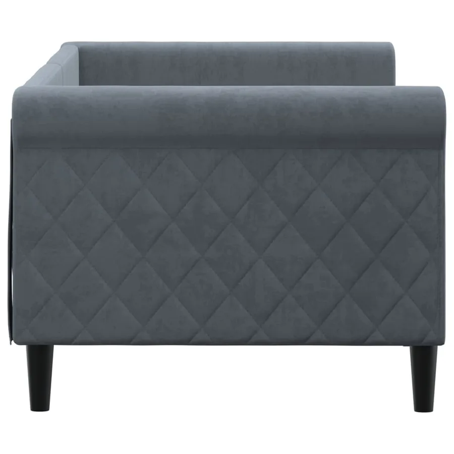 Lit de repos gris foncé 80x200 cm velours - 4