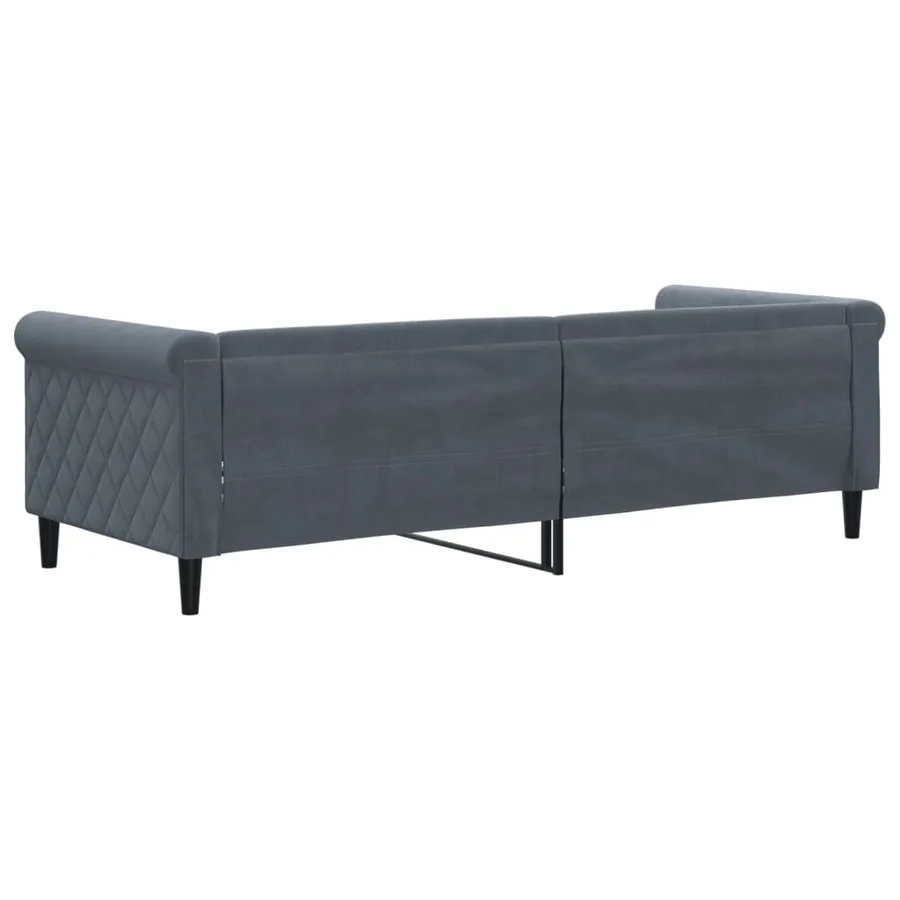 Lit de repos gris foncé 80x200 cm velours - 5
