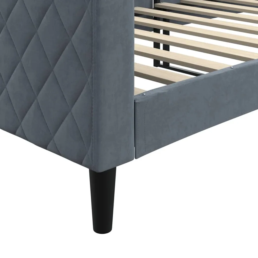 Lit de repos gris foncé 80x200 cm velours - 6