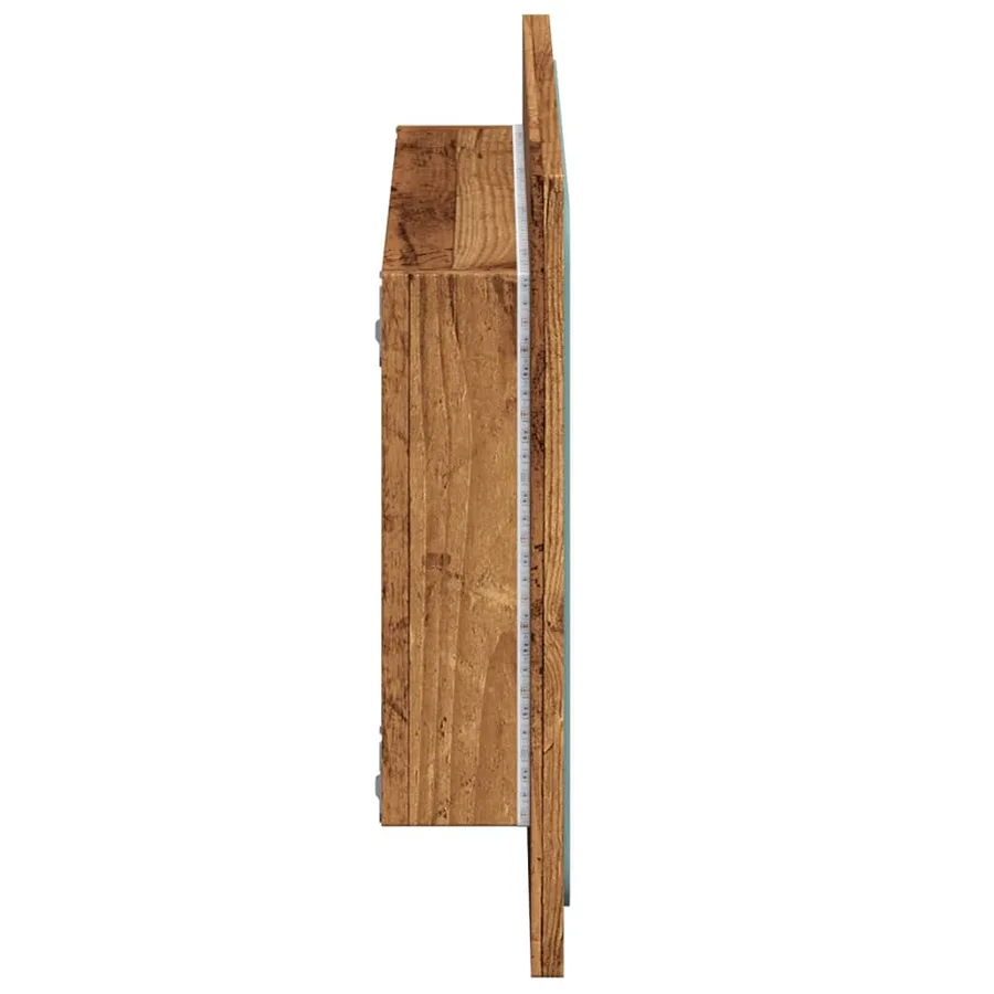 Miroir de salle de bain avec lumière LED vieux bois 60x8,5x38cm - 7