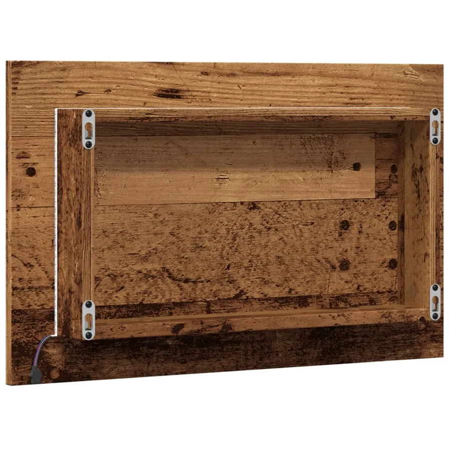 Miroir de salle de bain avec lumière LED vieux bois 60x8,5x38cm - 8