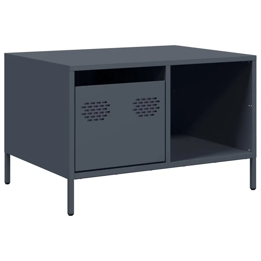Table basse anthracite 68,5x50x43,5 cm acier laminé à froid - 2