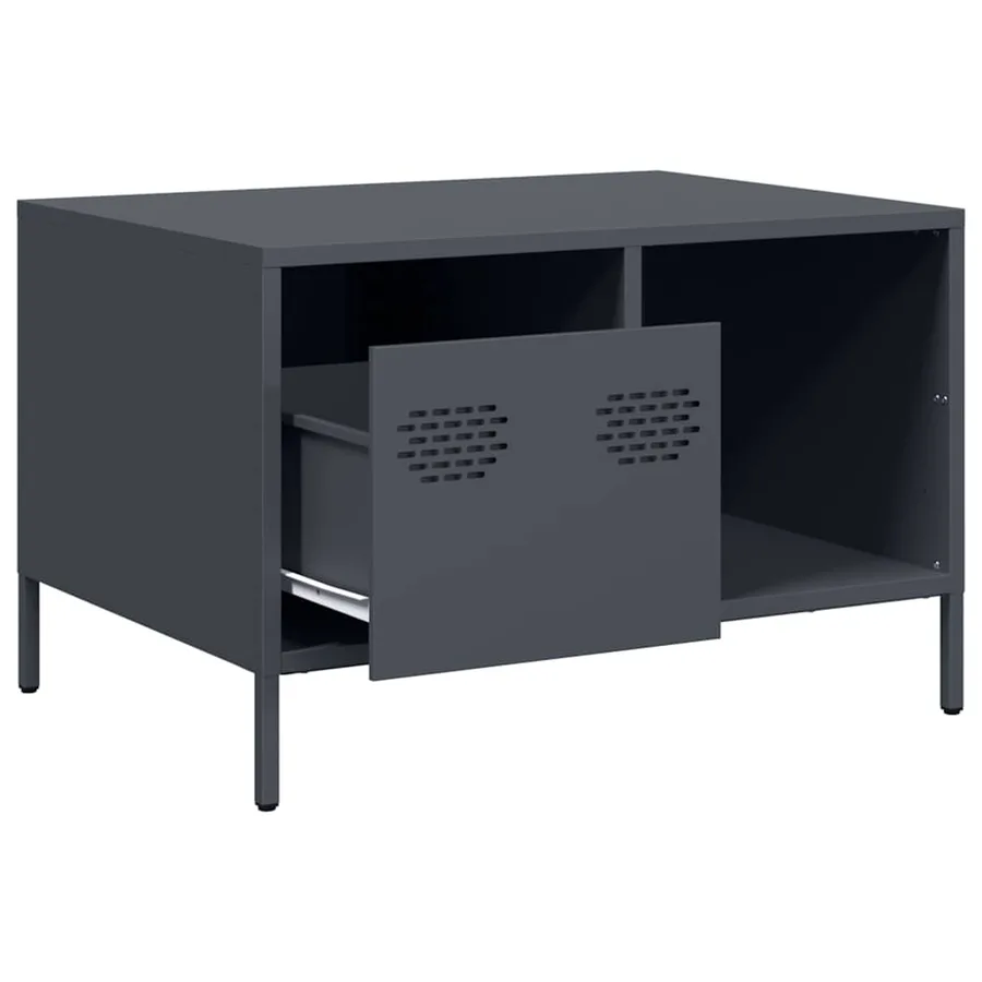 Table basse anthracite 68,5x50x43,5 cm acier laminé à froid - 5