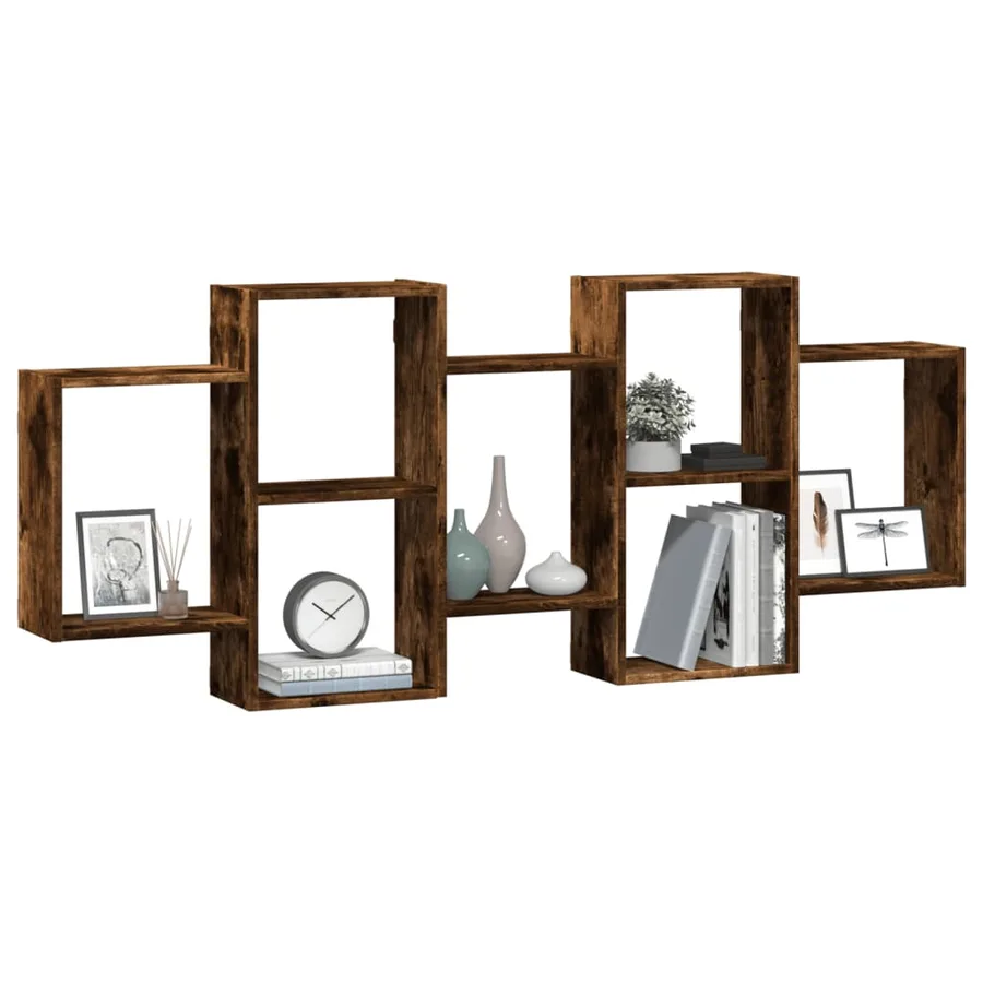 Étagère murale chêne fumé 159x18x65 cm bois d'ingénierie - 3