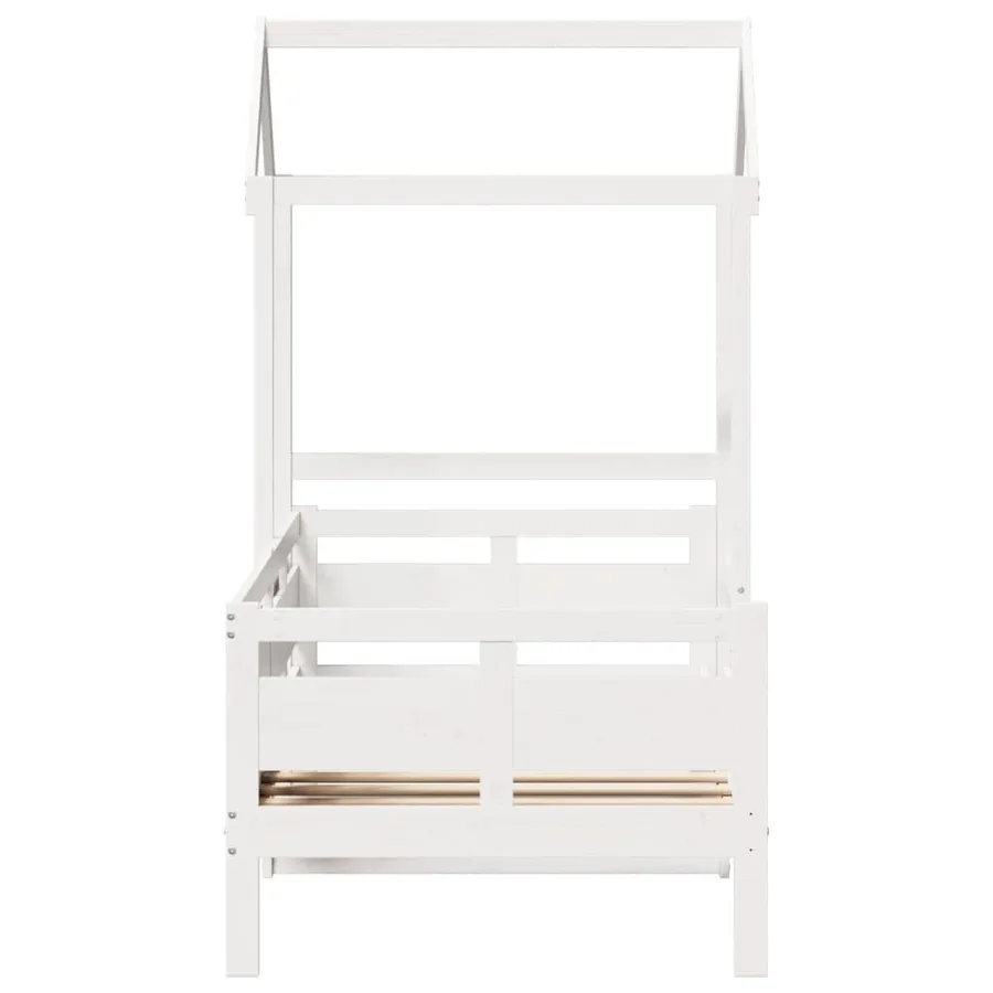 Lit de jour avec toit sans matelas blanc 80x200 cm bois massif - 7