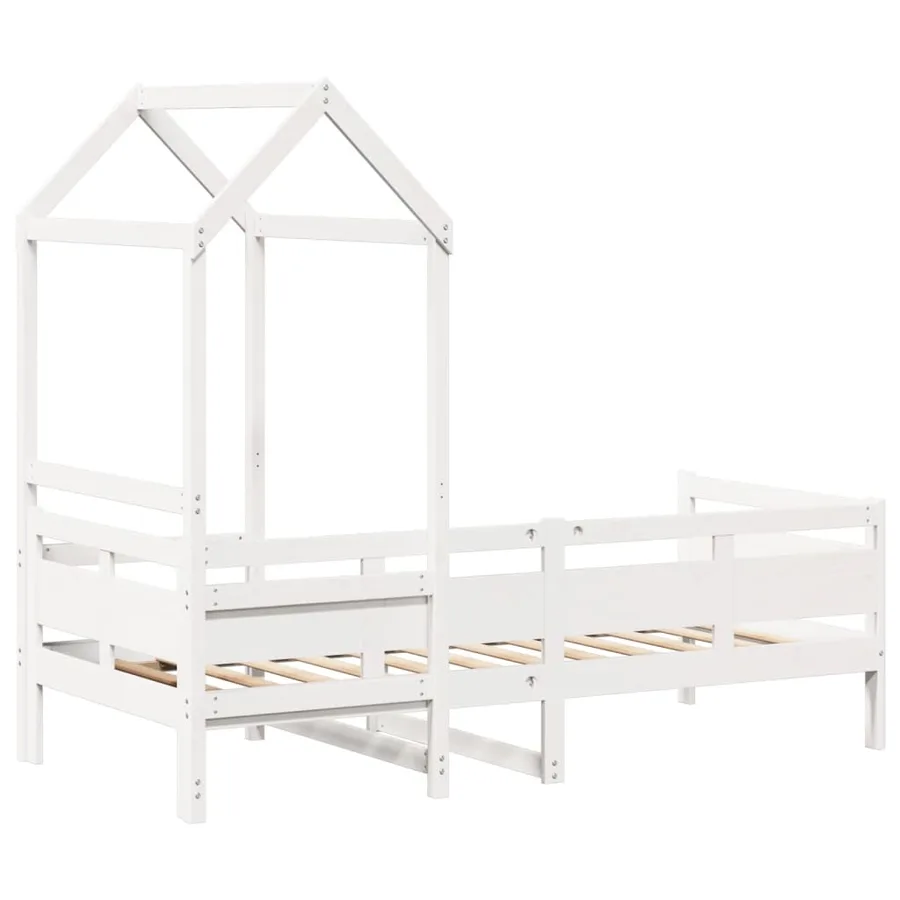 Lit de jour avec toit sans matelas blanc 80x200 cm bois massif - 8