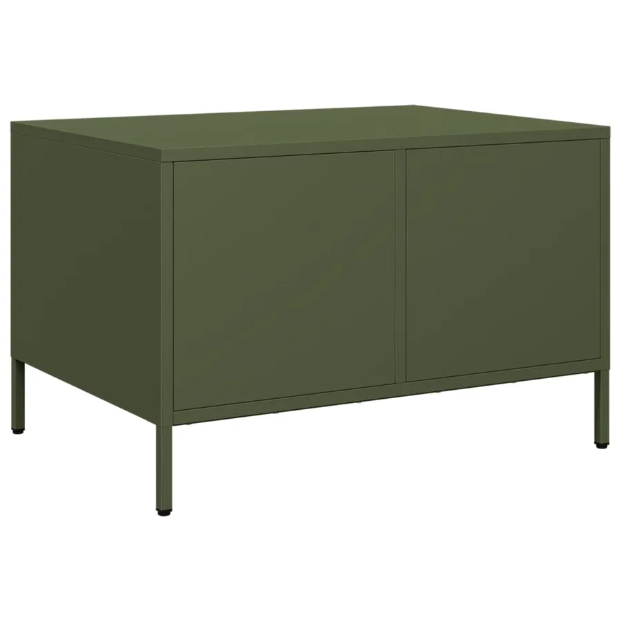 Meuble TV vert olive 68x50x43,5 cm acier laminé à froid - 8