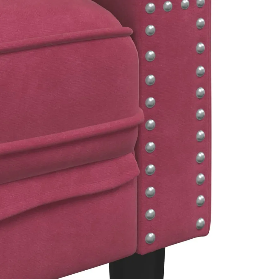 Ensemble de canapé Chesterfield et traversins 3 pcs velours - 7