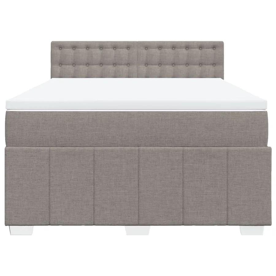 Sommier à lattes de lit avec matelas Taupe 160x200 cm Tissu - 6
