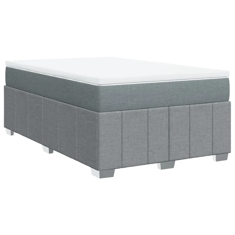 Sommier à lattes de lit et matelas gris clair 120x190 cm tissu - 2