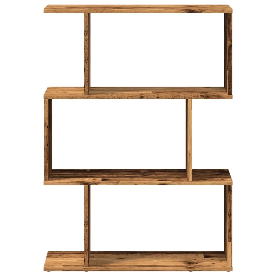 Étagère séparatrice de pièce à 3 niveaux vieux bois 70x24x97 cm - 5