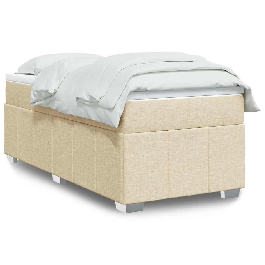 Sommier à lattes de lit avec matelas Crème 100x200 cm Tissu