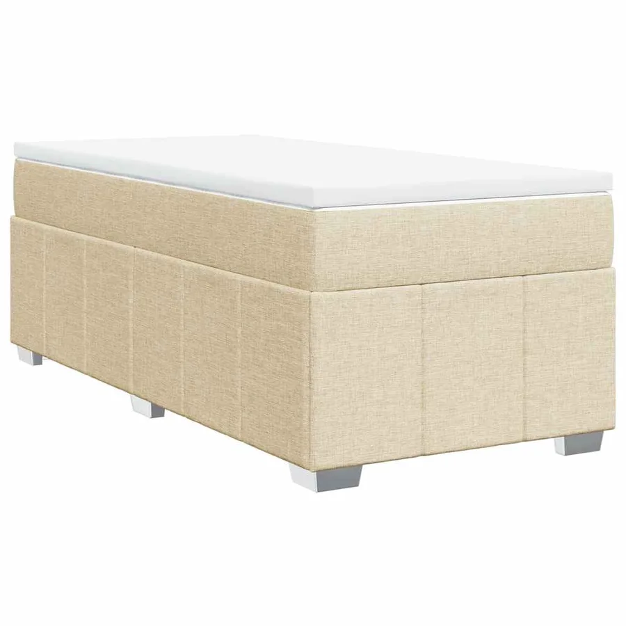 Sommier à lattes de lit avec matelas Crème 100x200 cm Tissu - 2