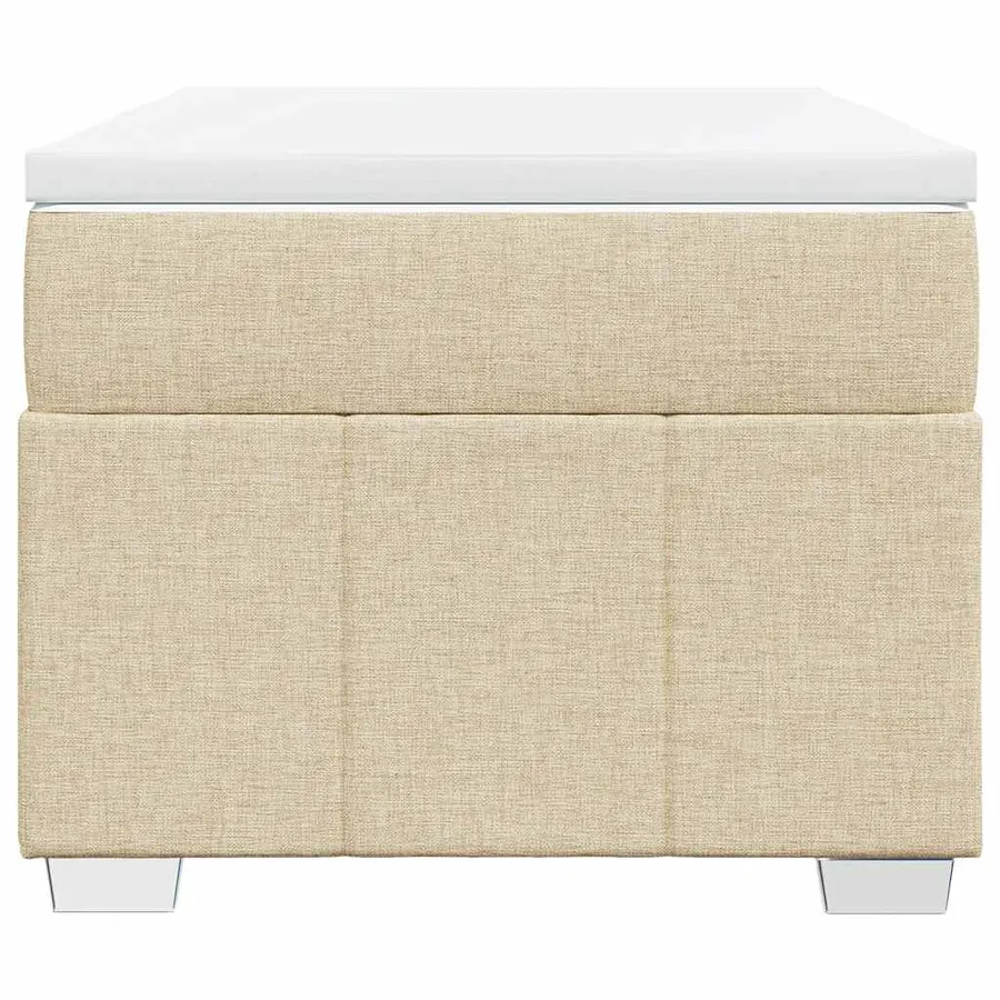 Sommier à lattes de lit avec matelas Crème 100x200 cm Tissu - 4