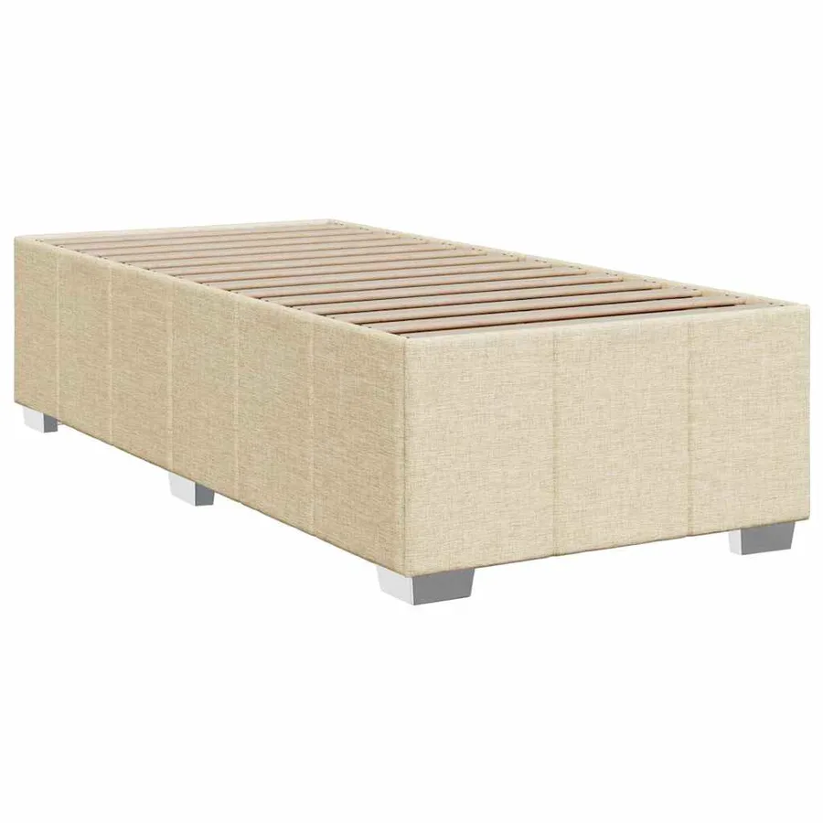 Sommier à lattes de lit avec matelas Crème 100x200 cm Tissu - 5