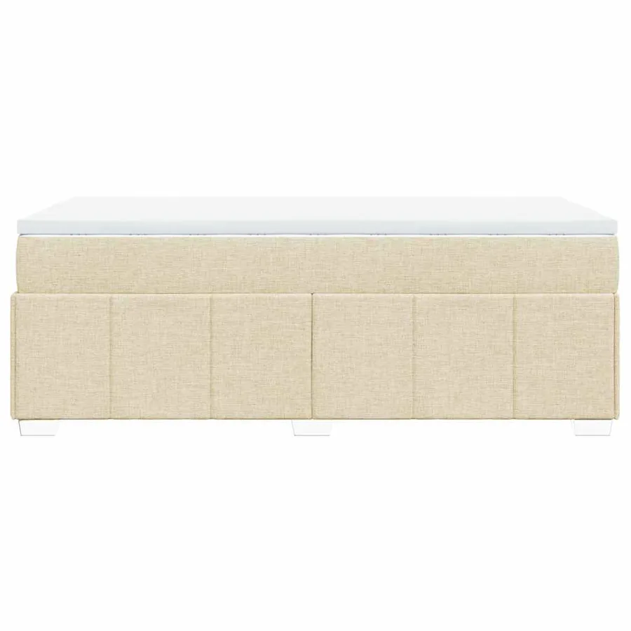 Sommier à lattes de lit avec matelas Crème 100x200 cm Tissu - 8