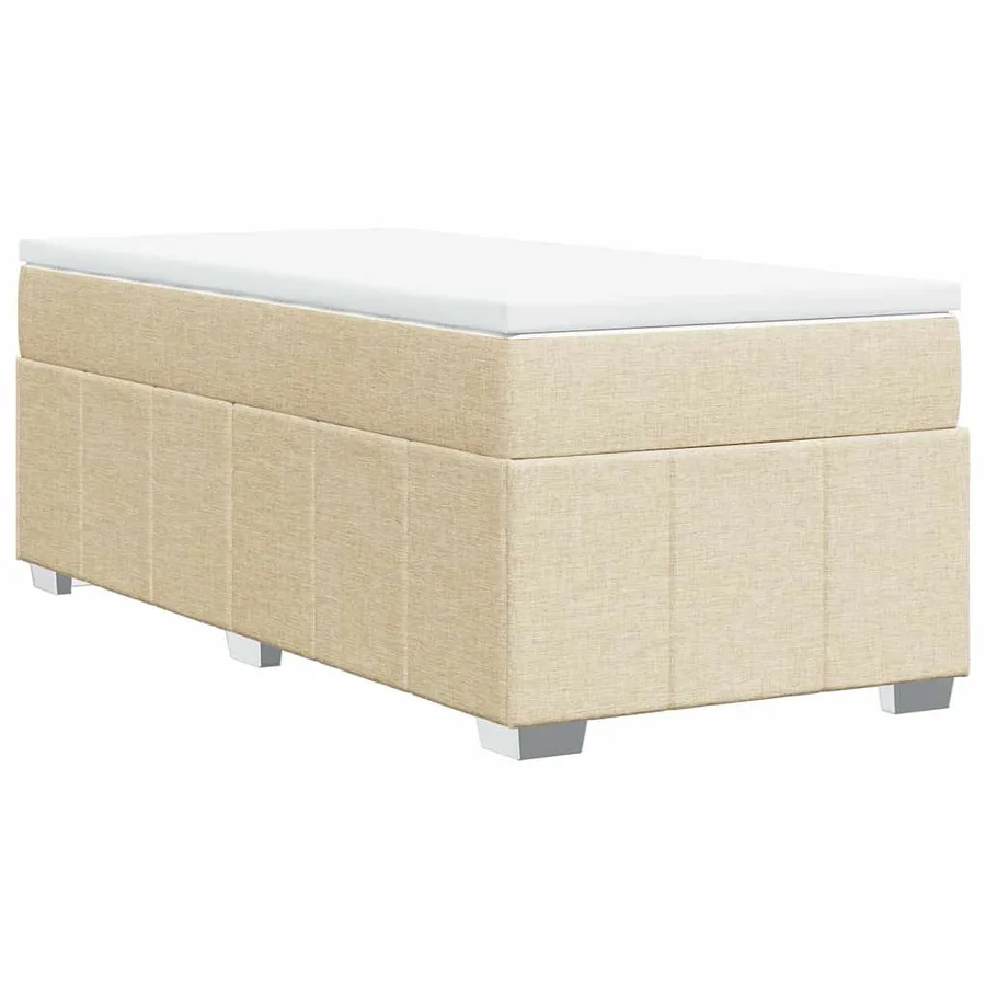 Sommier à lattes de lit avec matelas Crème 100x200 cm Tissu - 9